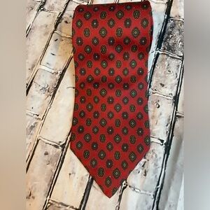 Hatfield House Classic Mens NeckTie Burgundy Blue Geometric 59” Length Tie